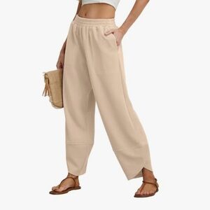 NWT Wide Leg Harem Pants Casual Baggy Palazzo Lounge Sweatpants Pockets Size S
